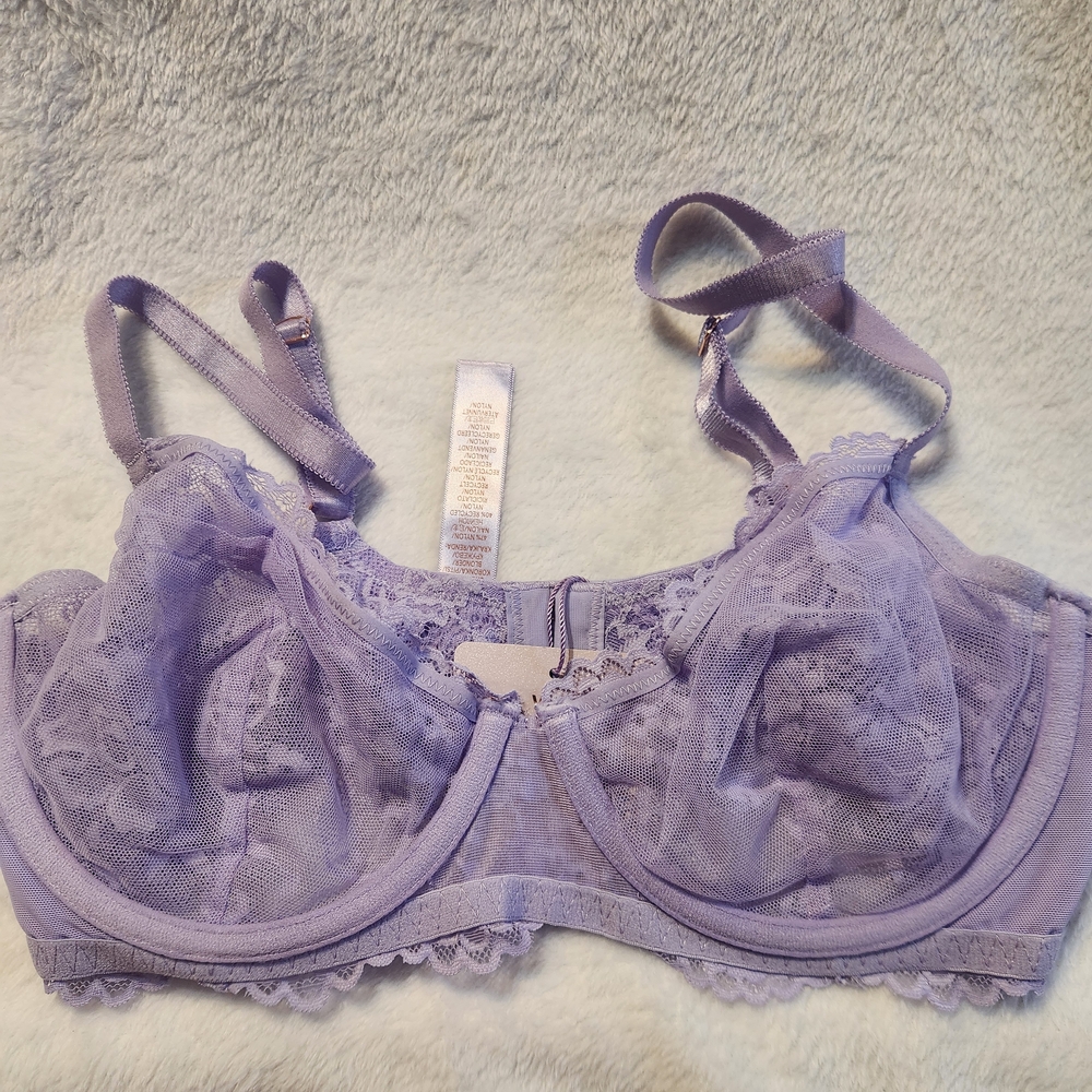 Savage X Fenty Lace Bra in Light Purple - Picture 8 of 14